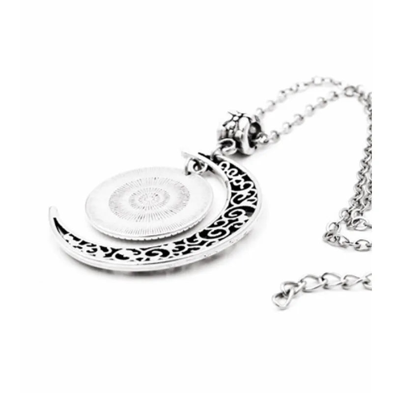 Gemstone Half Moon Necklace