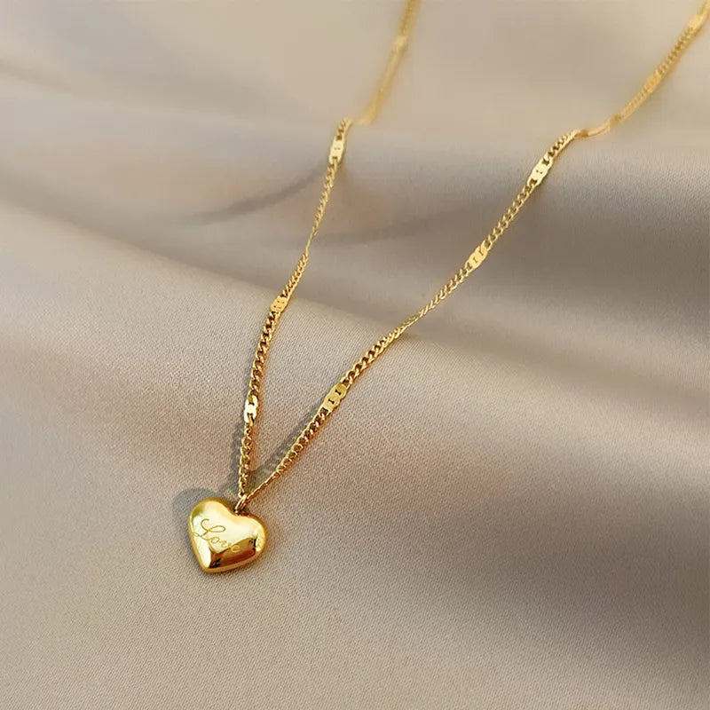Simple Love Heart Necklace – Vintage Style