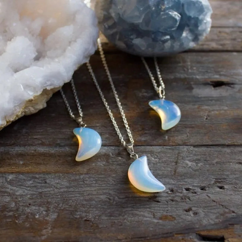 Transparent Moon Stone Necklace