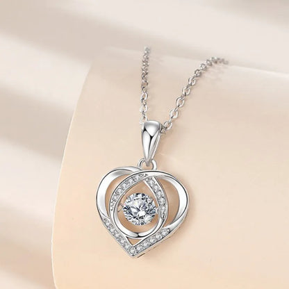 Luxury Heart Necklace with Rhinestones