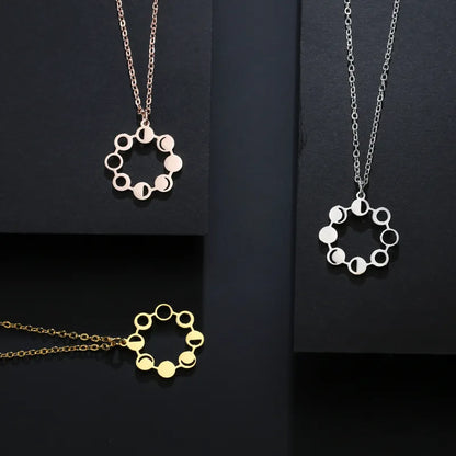Moon Phase Galaxy Stainless Steel Necklace