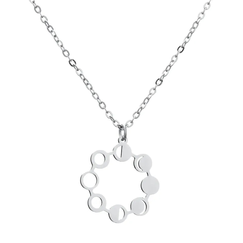 Moon Phase Galaxy Stainless Steel Necklace