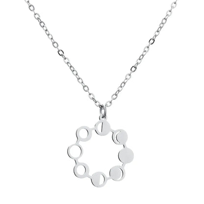 Moon Phase Galaxy Stainless Steel Necklace