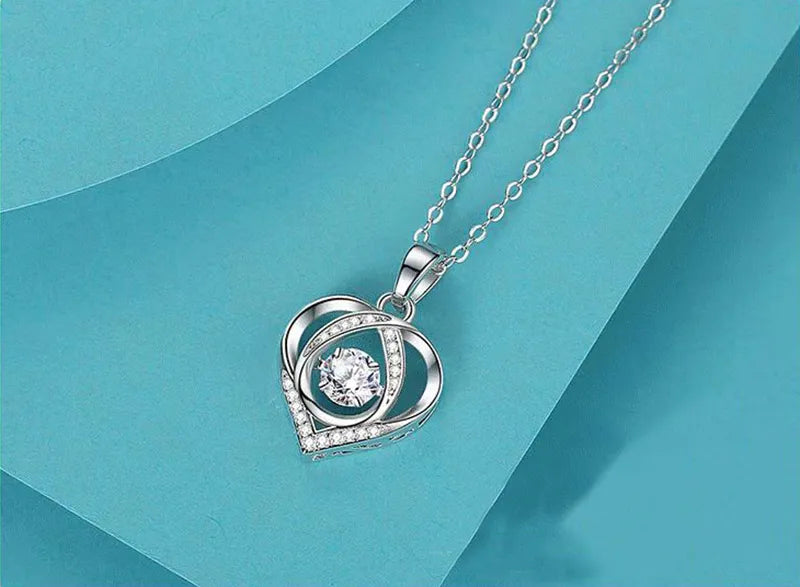 Luxury Heart Necklace with Rhinestones