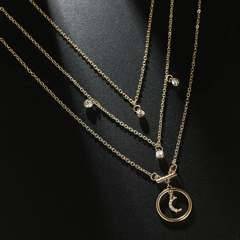 Tocona Bohemian Moon Rhinestone Choker Necklace