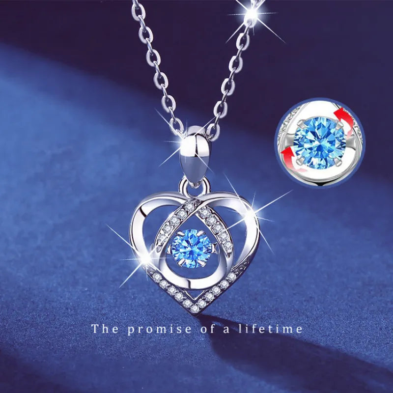Luxury Heart Necklace with Rhinestones