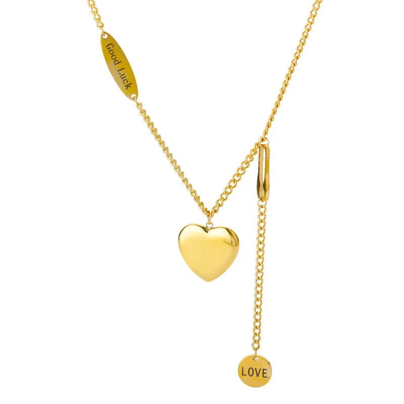 Multilayer Heart Pendant Necklace Choker