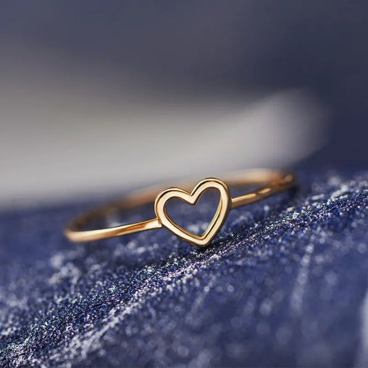 Hollow Heart Ring for Couples