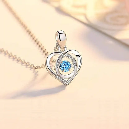 Luxury Heart Necklace with Rhinestones