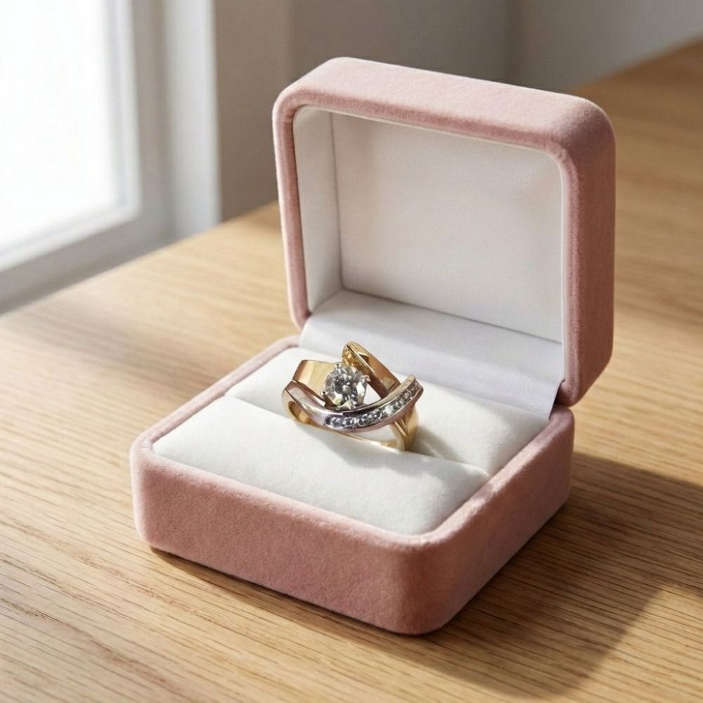 Vintage Irregular Gold & Silver Zirconia Ring