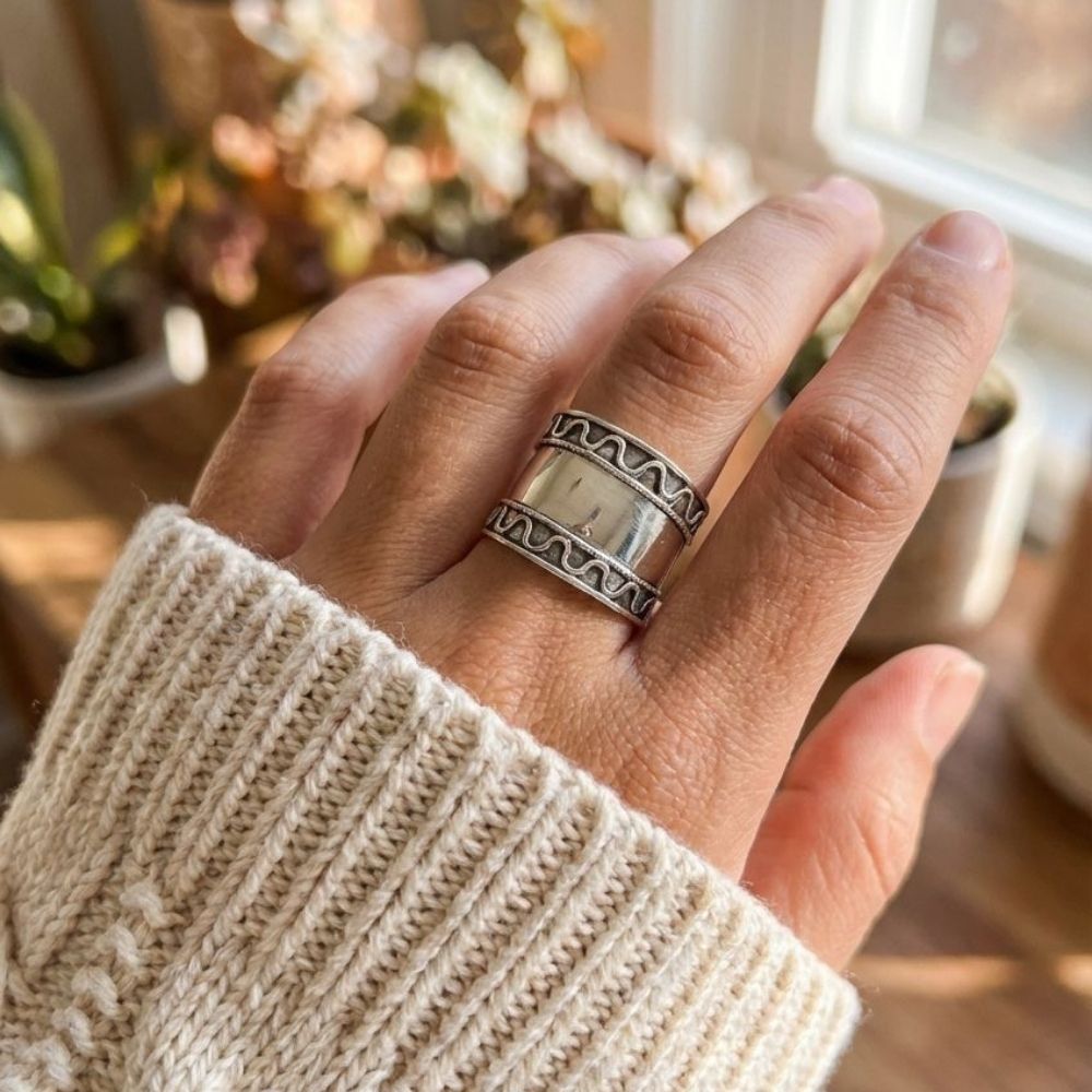 Vintage Silvered Form Ring
