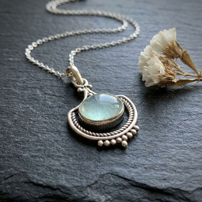 Vintage Green Stone Necklace