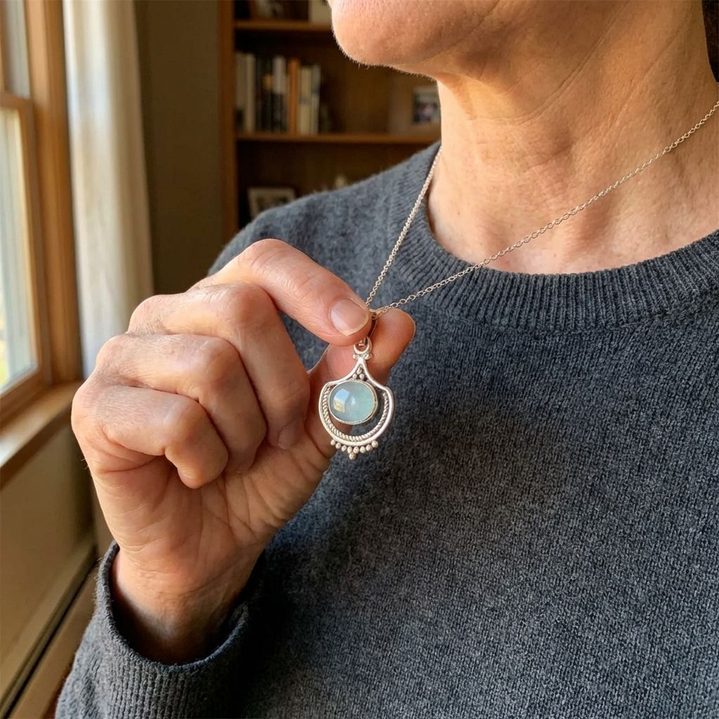 Vintage Green Stone Necklace