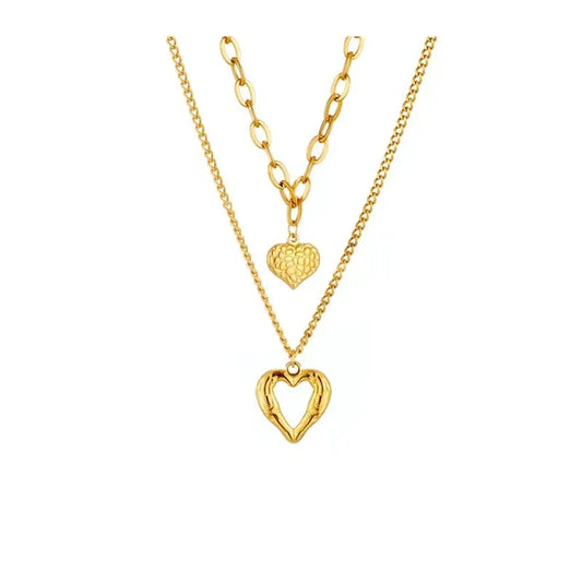 Titanium Steel Angel Wings Heart Necklace