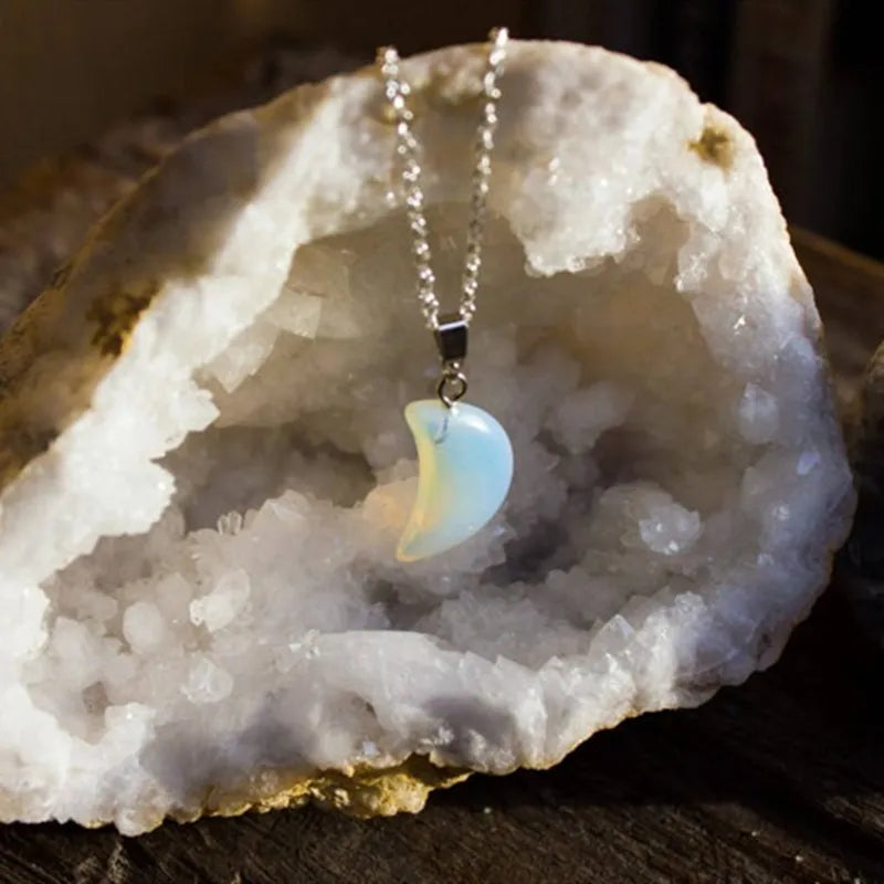 Transparent Moon Stone Necklace