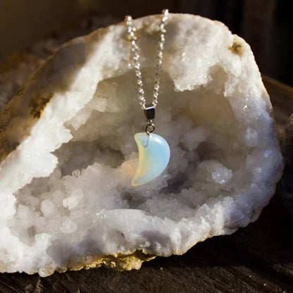 Transparent Moon Stone Necklace