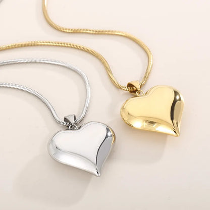 Hollow Heart Pendant Necklace – Gold & Silver