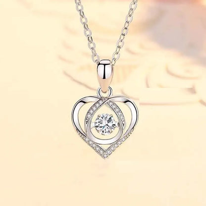 Luxury Heart Necklace with Rhinestones