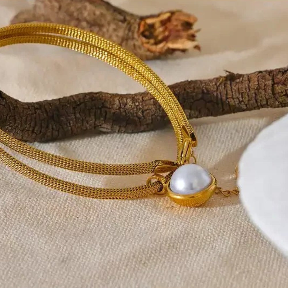 Vintage Pearl Drop Gold Bracelet-Lydieannejewelry